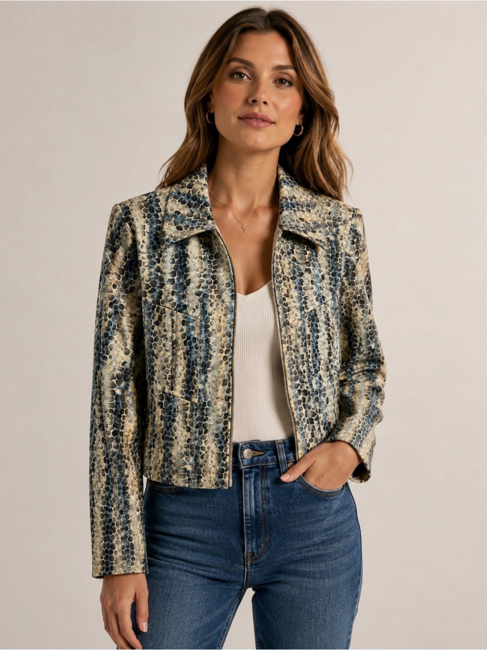 Lauren Taylor Blue & White Blazer